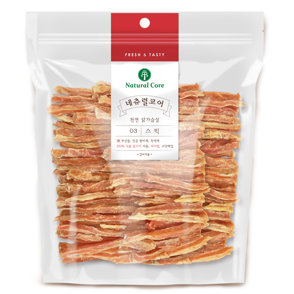 네츄럴코어 천연 치킨스틱 400g 대용량 수제간식